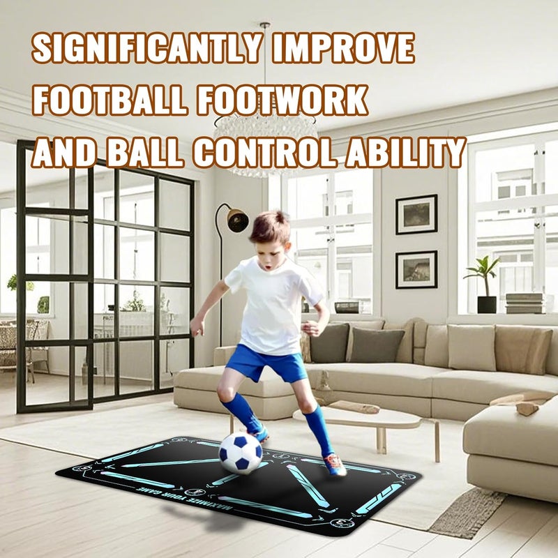 peneyon Soccer Training Mat with Adjustable Soccer Trainer - Non-Slip Soccer Training Equipment for Kids Youth to Boost Speed, Strength & Coordination | Soccer Trainer for Indoor/Outdoor Drills - Image 2